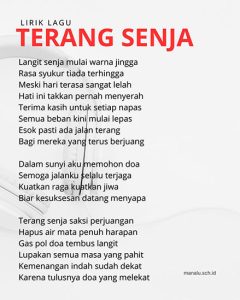 Lirik Lagu Terang Senja